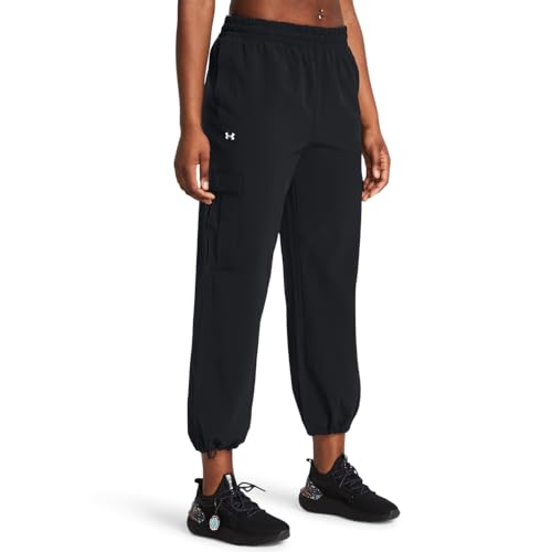 Under Armour Women's Armoursport Woven Cargo Pants, (001) Black / / White, Large