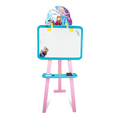 Image of Amazon Brand - Jam & Honey Frozen 5-in-1 Easel Board for Kids | Black and White Board with Chalk, Marker and Duster I with Stand| Educational Toy for Kids | Age 3+ Years