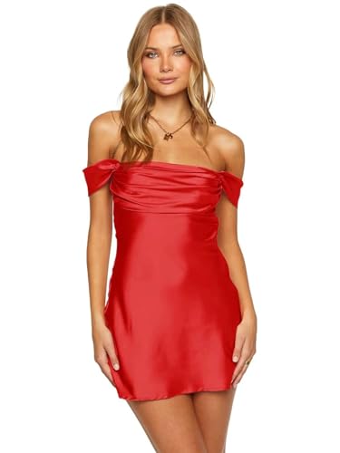Satin Homecoming Dresses for Teens Short Off Shoulder Corset Graduation Cocktail Dress