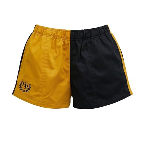 Image of Hazy Blue Nelson - Coloured Block Shorts, Unisex Sports and Leisure - Mens Shorts/Womens Shorts (UK, Alpha, L, Regular, Regular, Mustard/Black)