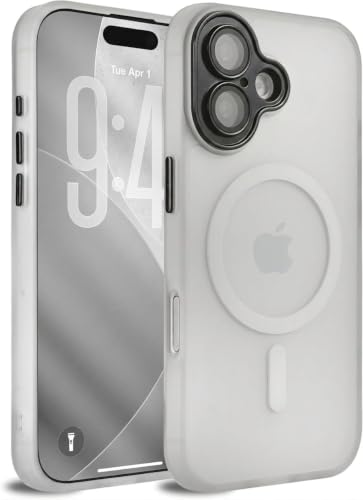 Image of Elzzi Magnetic for iPhone 17 Case, [Full Camera Protection] [Compatible with Magsafe] [Translucent Matte] Shockproof Protective Phone Case for Men & Women - Clear