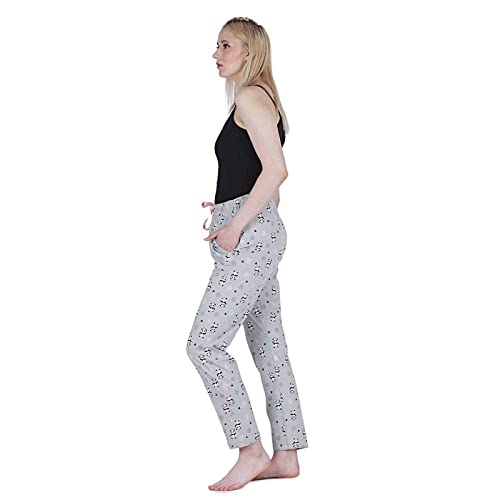 Image of Women's Cotton Printed Night Pyjama with Two Pockets