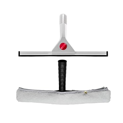 DOJA Barcelona | Pack Limpia Cristales y Mojador | Fabricado en España | Limpiacristales Profesional | Set Paleta Rasqueta Escurre Vidrios y mopa | Limpia Mamparas Ducha Coche Azulejos Ventana