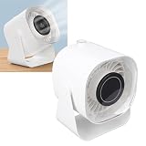 Fauitay Ventilatore da tavolo portatile regolabile a 100 velocità, display digitale, rotazione a 220°, silenzioso, ricaricabile, fissaggio a parete, batteria 5000 mAh, ideale per il Bur (bianco)