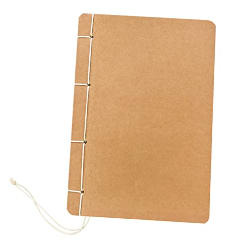 HOMSFOU Cuaderno De Papel Kraft Vintage Encuadernado Hilo Sin Madera Para Dibujar Lápiz Escuela Oficina Cuaderno Diario