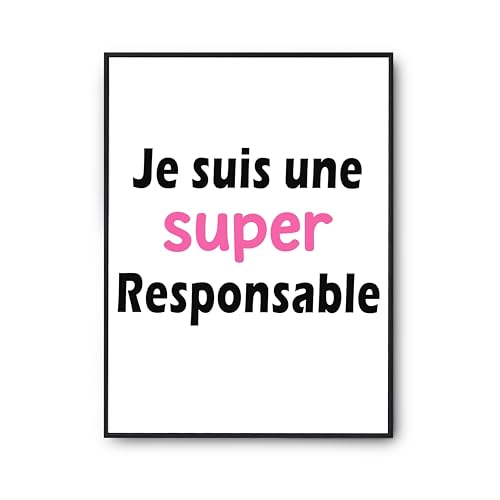Affiche Une Super Responsable poster citation cadeau humour anniversaire