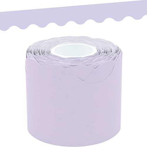 Teacher Created Resources Lavender Scalloped Rolled Border Trim - 50ft - Decorate Bulletin Boards, Walls, Desks, Windows, Doors, Lockers, Schools, Classrooms, Homeschool & Offices
