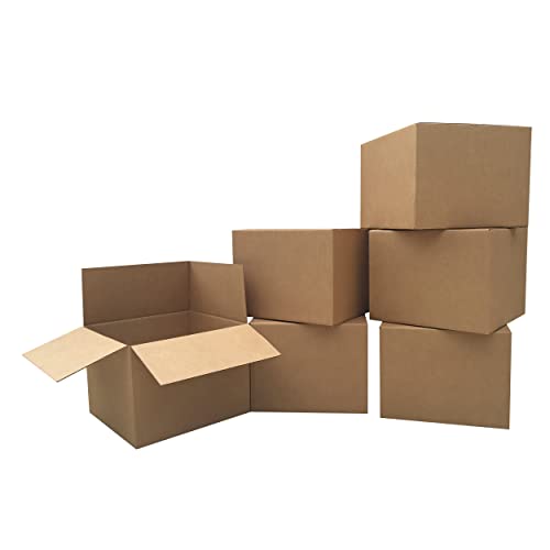 Image of Large Moving Boxes 20'' x 20'' x 15'' (Pack of 6), Corrugated Cardboard Boxes for Packing, Shipping & Moving