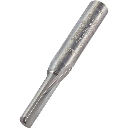 Trend Professional Single Flute Cutter, 5mm Diameter, 1/4 Inch Shank, 19mm Cut Length, Tungsten Carbide Tipped, 2/45X1/4TC