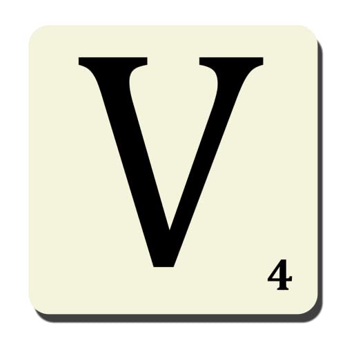 Sottobicchieri alfabeto – Lettera V | Sottobicchiere MDF 90 mm x 90 mm | Prodotto nel Regno Unito | DigiPrint Graphics (COASTER022)