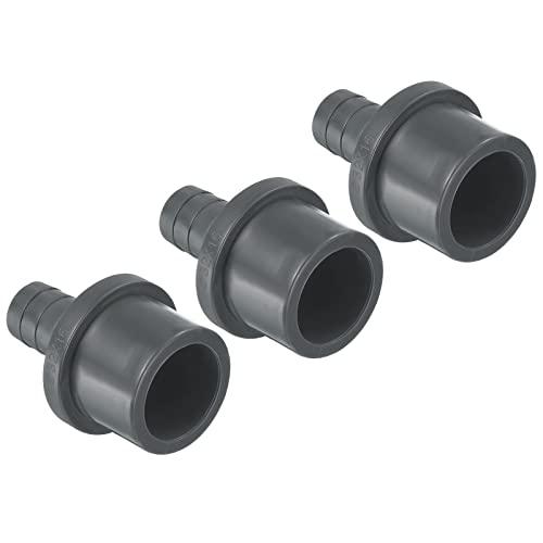 PATIKIL UPVC Riduttore Tubo Raccordo Diametro Esterno di 32mm Spinato da 16mm, 3pz Dritto Giunto Adattatore Connettore, Grigio