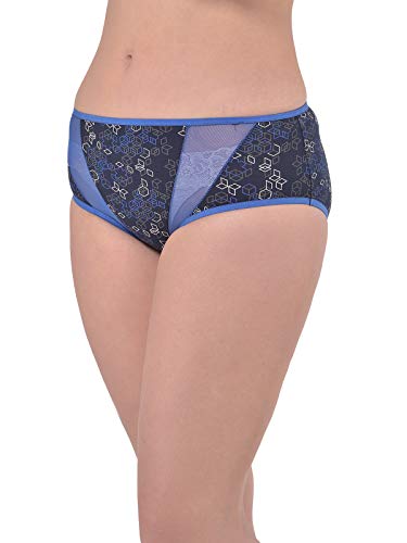 Image of Clovia Women's Cotton Mid Waist Printed Hipster Panty with Mesh Inserts
