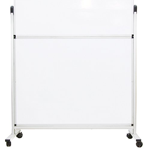 VIZPRO Mobile Room Divider/Office Partition, DoubleSided, Whiteboard & Corkboard, 48" Wx72 H