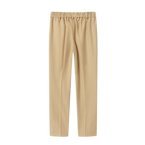 Image of Boys Dress Pants Solid Adjustable Waist Straight Slim Fit Flat Front Uniform Pants 5T-16Y