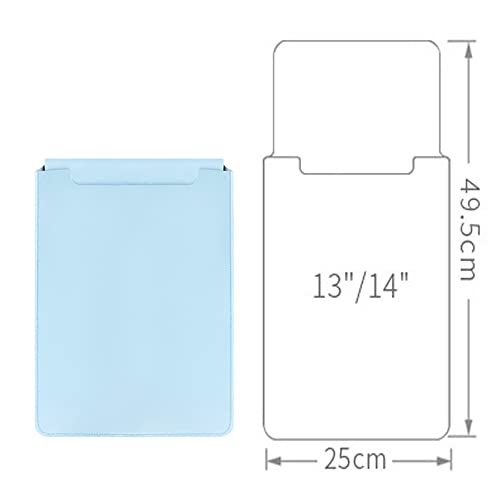 14 Inch Laptop Sleeve Tablet Case Faux Suede Leather For Macbook Air Pro Retina 2018-2021, For 13.3"-14" Surface Pro 6 7 8 With Pouch (For 13.3 Inches Macbook / Pro / Air, Blue) #TOP2