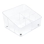 Hiorigin Makeup Organiser, Tiered Storage for Cosmetics, Skincare, Perfume & Brushes – Clear, Large, 5 Compartments