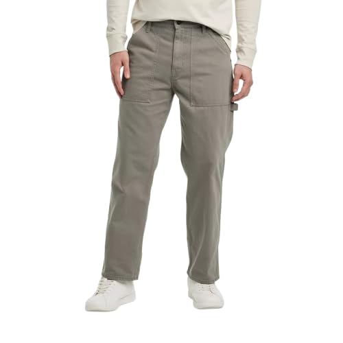 Goodfellow & Co Men's Vintage Relaxed Straight Fit Utility Pants - (36x30, Olive)
