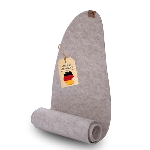 kontor28® - Premium Tischläufer Filz 100prozent Made IN Germany aus Upcycling-PET Filz | Tischläufer in 150x30 cm waschbar, Kratz- & hitzewiderstandsfähig | Farbe Beige