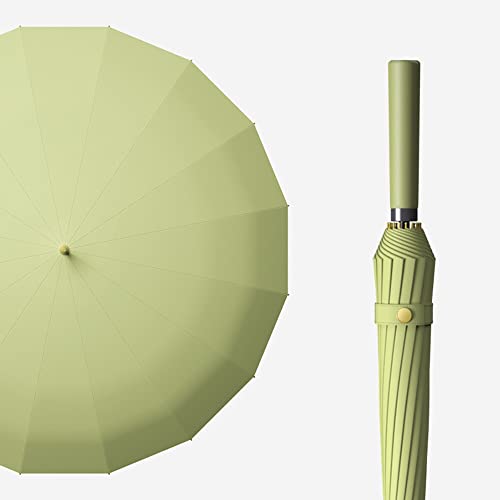 Meichoon Stick Umbrella 24Ribs Long Handle Strong Windproof Glassfiber Bumbersoll Manual Sun Rain Large Golf Umbrellas Outdoor Business Women Men Ks49 Matcha Green #TOP5