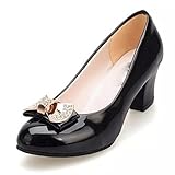TZYQZS Tacones High Heels Women Pumps Woman Pointed Toe Wedding Shoes Ladies Leather Work Shoes(Schwarz,9)