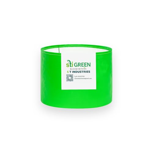 Image of HDPE Grow Bags for Plants 15X9 Inch (Pack of 1) | 260 GSM Heavy Duty UV-Protected Round Green Colour Plant Bags for Terrace and Vegetable Gardening | Strong & Reusable|