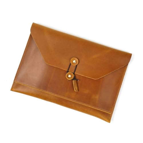 紐留め付きPUレザーファイルフォルダーケース、レザーファイルウォレットドキュメントホルダー封筒、複数のカードスロット付き