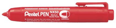 PentelPermanentmarker NX5 Permanentmarker NX5 1,2mm rot MIT DRUCKMECHANIK NACHFÜLLBAR