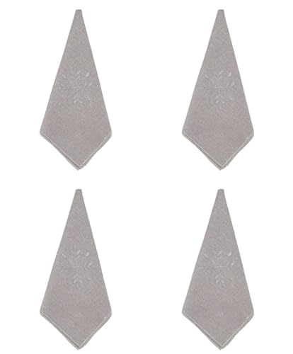 Servilletas de Tela Bordadas Copo de Nieve Set x4 20" miniatura 2