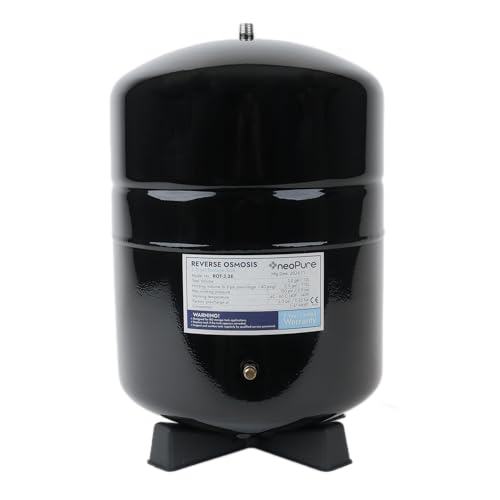 Neo-Pure Reverse Osmosis Storage Tank 3.2 Gallon Nominal Capacity Powder-Coated Steel Tank for Under-Sink RO Systems
