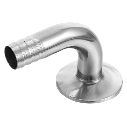 MUCKLILY Leather Hose Connector City Water Flange Sanitary Hose Joint Sanitary Ferrule Elbow Air Hose Fittings Tri Clamp Elbow Rv Water Intake Fitting Sanitary Pipe Stainless Steel Silver