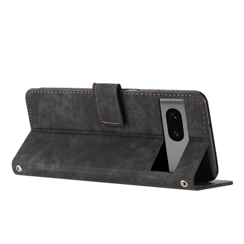Flip cover Google Pixel 7 chic noir à rabat et finitions portefeuille soignées