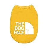 犬服 春夏用 THE DOG FACE logo タンクトップ ロゴプリント ノースリーブ ドッグウェア ペット服 ワンコ服 猫服 通気性 かわいい(⑥イエローXL)