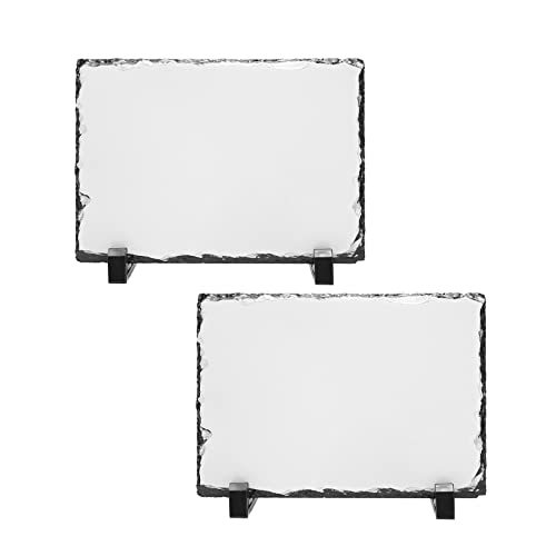 Hoypeyfiy Sublimation Blank Square Slate Rock Picture Frame With Display Holder 6 X 7.9 Inch Customized Rectangular Heat Transfer Stone Photo Frame #TOP7