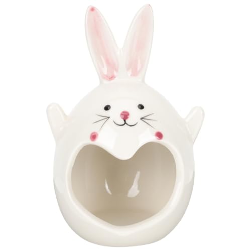 Image of SAFIGLE Ceramic Rabbit Candle Holder White Lovely Home Office Decor