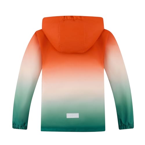 Image of MGEOY Boys Girls Rain Jacket Lightweight Waterproof Hooded Fleece Lined Raincoat Windbreakers for Kids