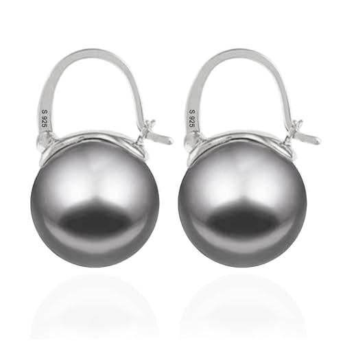 OwMell Elegant 925 Sterling Silver Pearl Drop Dang...