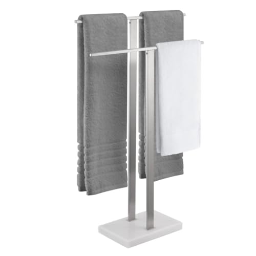 Porte-serviette double T stable avec base marbre premium
