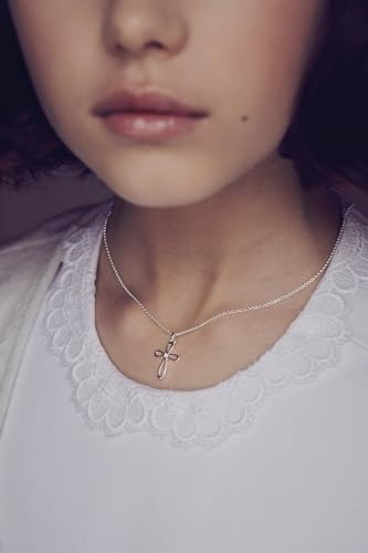 Cherish Diamond Cross Necklace – 925 Sterling Silver Girls' Jewelry for First Communion, Baptism, Quinceañera, Flower Girl or Bridesmaid Gift4