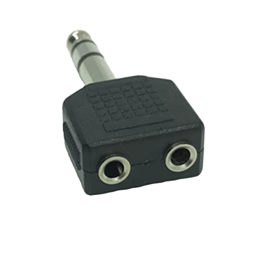 Adaptateur 6.35 mm mâle double femelle 3.5 mm duplicateur jack audio pour amplificateur