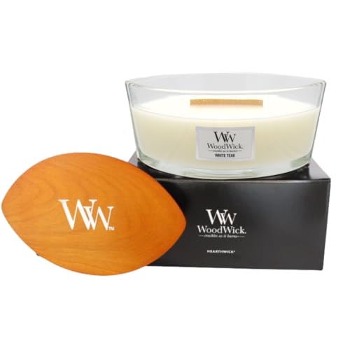 WoodWick アロマキャンドル 焚火 ウッドウィック ハースウィック キャンドル 焚き火の音がするキャンドル ギフト 女性 プレゼント 香り アロマ (ホワイトチーク)（Amazon）