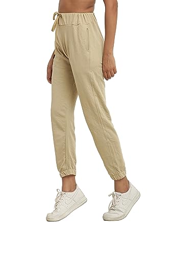 Image of Women Solid Joggers for Running, Yoga, Fitness, Lounge Wear Comfortable Cotton Joggers for Women and Girls
