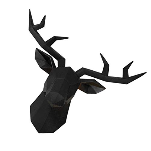 Ornement mural tête de cerf noir pour habiller un mur vide
