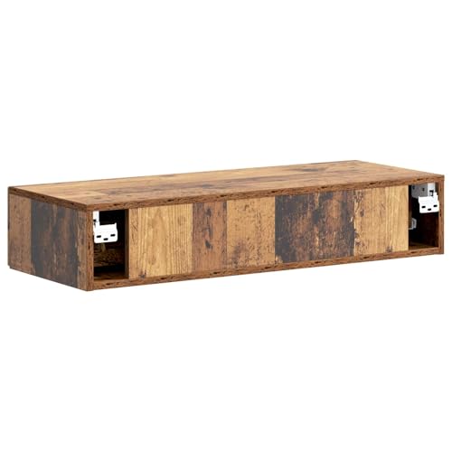 Table d'appoint murale en bois vieilli avec tiroir compacte 87cm - 7