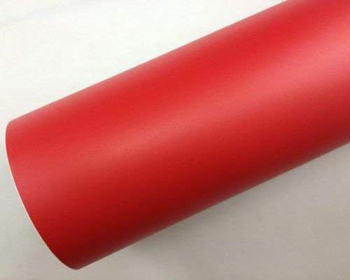 Image of ELTON Red Matte Adhesive Decorative Vinyl Solid Shelf Liner Decorative Self Adhesive Vinyl Sheet For Table Top,Furniture, Almirah And Other DIY, Renovation Projects 24 X 96 Inches