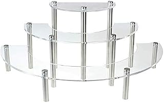 Cupcake Stands, bluesees 3-Tiers Acrylic Retail Display Risers,Half Moon Shape Clear Acrylic Cupcake Dessert Display Shelf Dessert and Bakery Stand for Wedding Birthday Party Decoration
