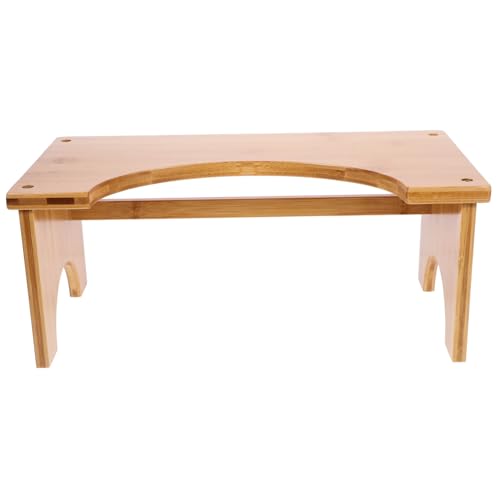 Gogogmee 竹製滑り止め付きトイレスツール 大人用耐荷重バスルーム踏み台 コンパクト省スペース設計 快適足置き 家用実用的