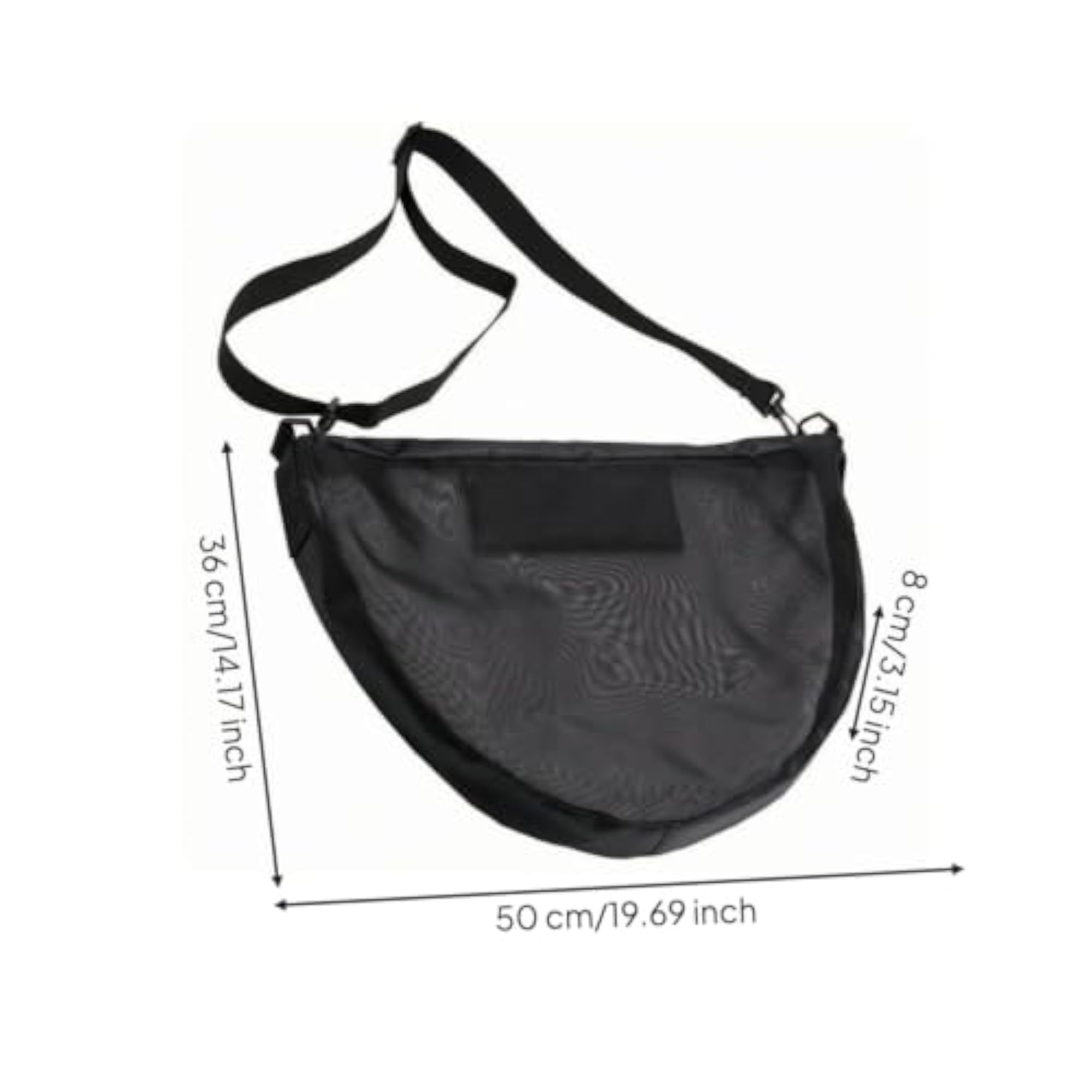 Zippered Front Pocket Mesh Sports Shoulder Bag, Soft-Sided