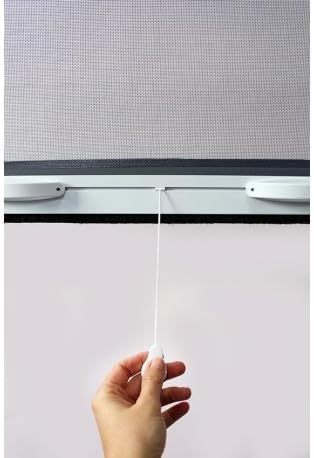 Volet-moustiquaire.com - Mosquitera, enrollable, aluminio, 145 x 130, para ventana, color negro y blanco