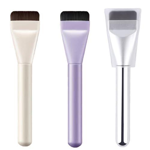 3 pennelli ultra sottili per fondotinta，Pennello Per Fondotinta Per Trucco Liquido, Pennelli Per Trucco Punta Piatta, fondotinta, crema o cipria Pennello Per Fondotinta Ultra Sottile