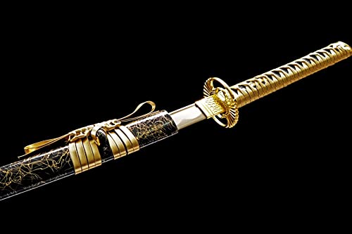 Mn Sword - Luxury Golden Samurai Katana Japanese Warrior Sword Carbon Steel Blade #TOP4